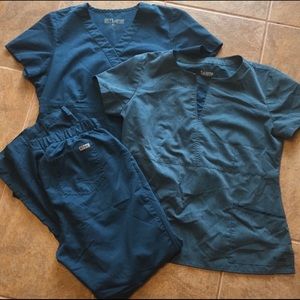 Grey’s anatomy scrubs(2 tops, 1 bottom)